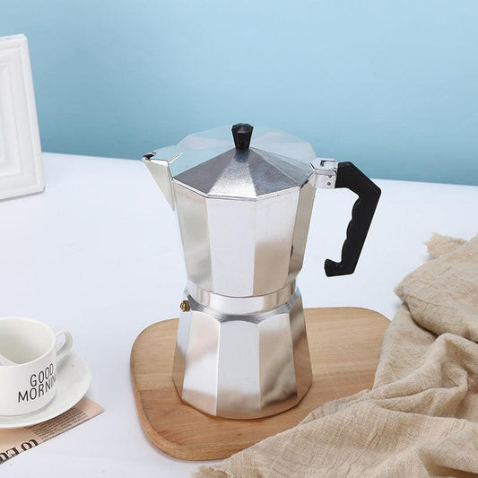 150ML Premium Octagonal High Pressure Moka Pot - Classic Italian Aluminum Coffee Maker for Rich Espresso Flavor.