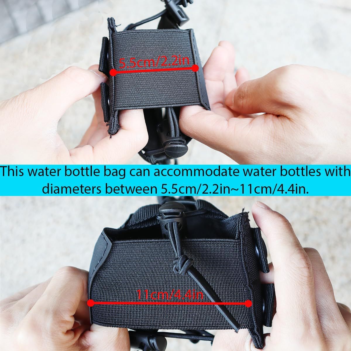 Green Adjustable Tactical Water Bottle Pouch - Multi-Functional MOLLE Compatible Accessory Bag for Hiking & Outdoor Survival