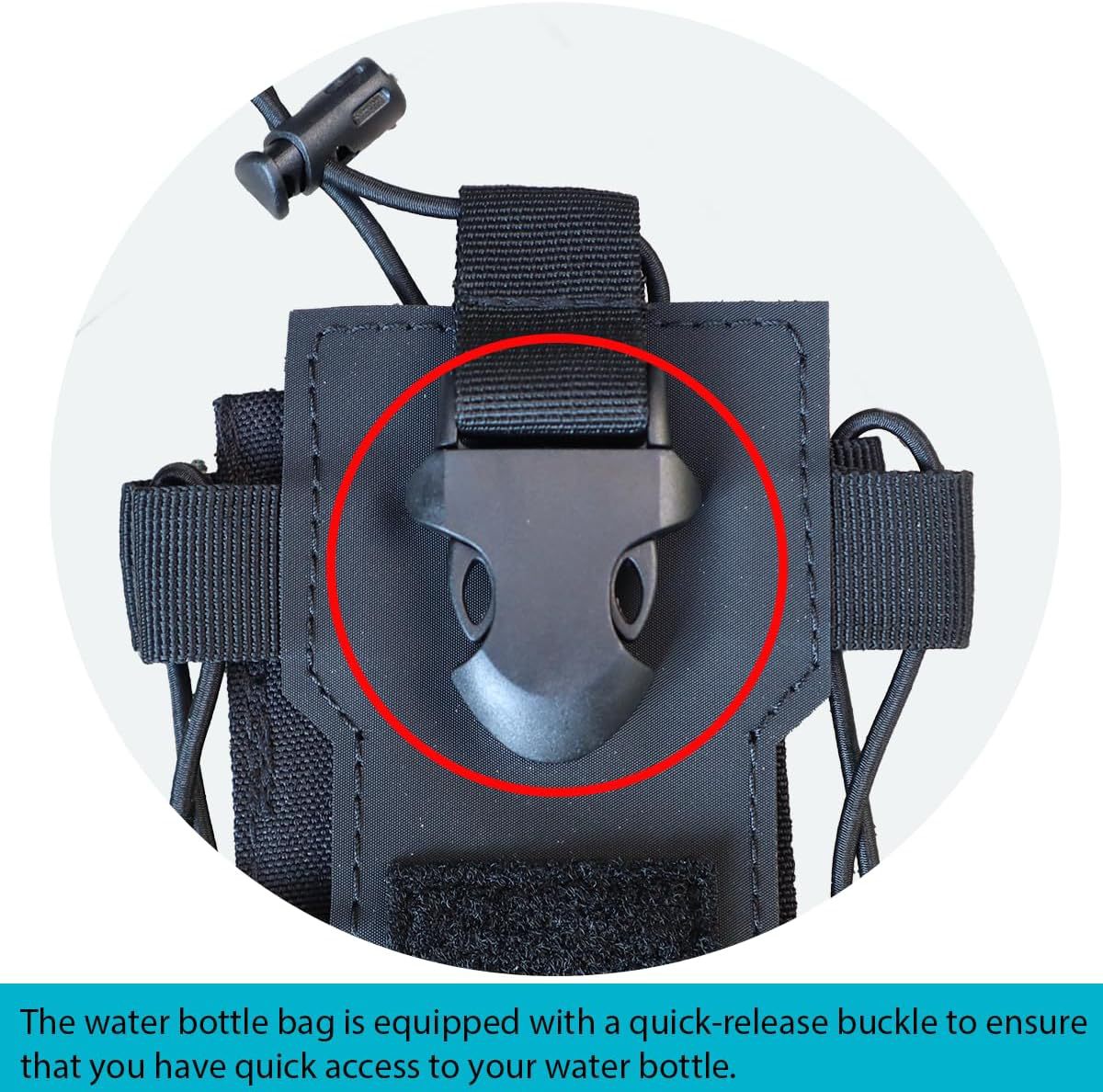 Green Adjustable Tactical Water Bottle Pouch - Multi-Functional MOLLE Compatible Accessory Bag for Hiking & Outdoor Survival