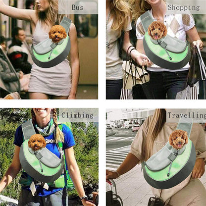 Red Hands-Free Pet Chest Carrier - Breathable Mesh Crossbody Bag for Dogs & Cats within 2.5KG