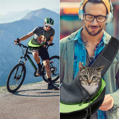 Red Hands-Free Pet Chest Carrier - Breathable Mesh Crossbody Bag for Dogs & Cats within 5KG