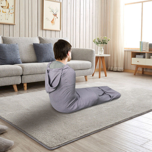 Soft Fleece Wearable Shark Sleeping Bag - Thickened Anti-Kick Warm Onesie and Mobile Sleep Cabin for Kids (S 140x35CM).