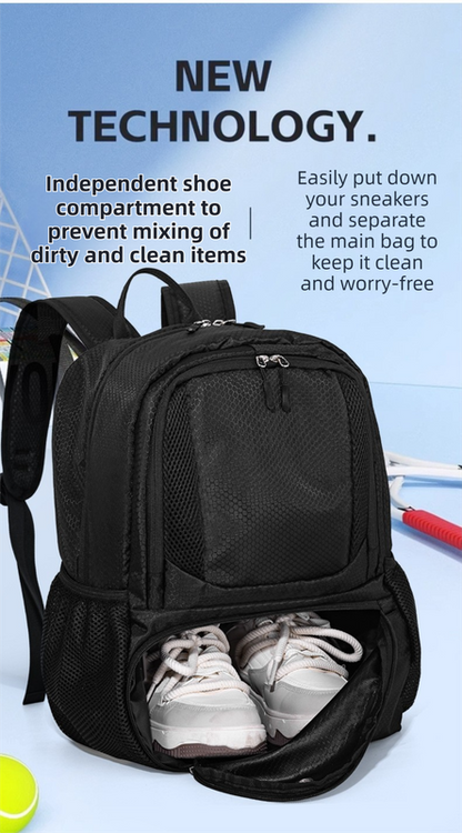 24L High-Capacity Grey Basketball Backpack with Shoe Compartment & Dedicated Ball Zone - Waterproof & Durable Oxford Training Bag
