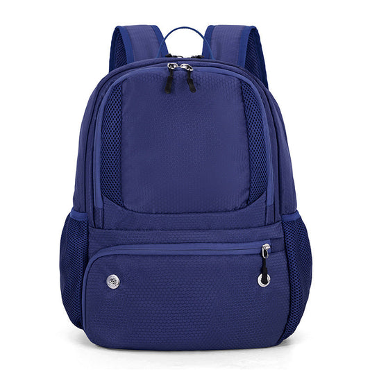 24L High-Capacity Dark Blue Basketball Backpack with Shoe Compartment & Dedicated Ball Zone - Waterproof & Durable Oxford Training Bag