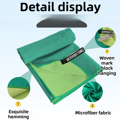 40×80CM and 76×152CM Ultra-Fine Microfiber Double-Sided Fleece Towel Set - Rapid Drying Travel & Fitness Essentials (Blue Grey)