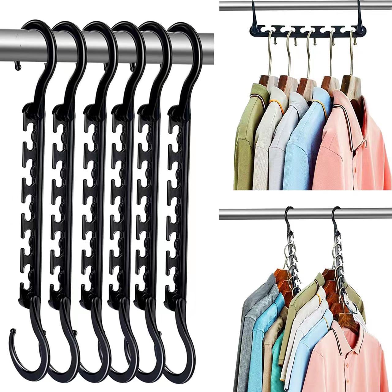 5-Tier Sliver Stainless Steel Pants Rack and 10-Pack Magic Cascading Hangers Set - Space-Saving Closet Organizer Kit