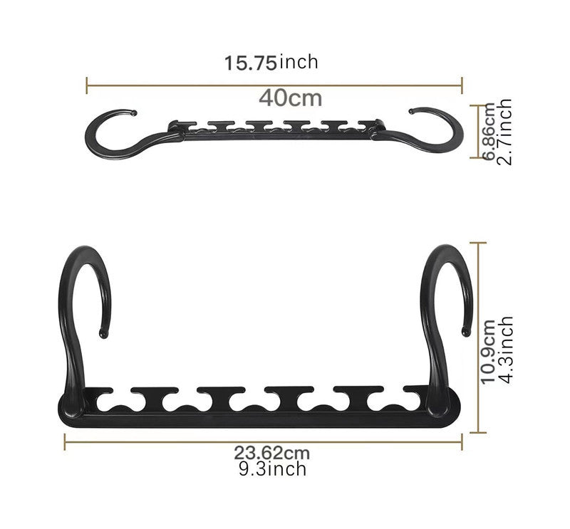 5-Tier Sliver Stainless Steel Pants Rack and 10-Pack Magic Cascading Hangers Set - Space-Saving Closet Organizer Kit