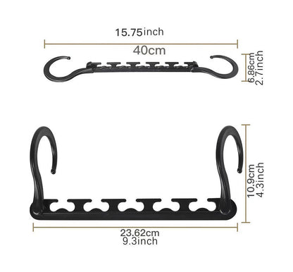 5-Tier Sliver Stainless Steel Pants Rack and 10-Pack Magic Cascading Hangers Set - Space-Saving Closet Organizer Kit