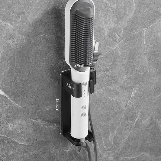 White Wall-Mounted Aluminum Curling Iron Holder with Tidy Cord - Heat-Resistant Hair Straightener Storage Rack for Diameter â¤ 36mm.