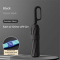 Black Heavy Duty Fully Automatic Carabiner Umbrella with Integrated Hook Handle (Diameter 106CM) - Ultra Windproof and UV Protective Sun & Rain Umbrella
