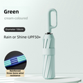 Green Heavy Duty Fully Automatic Carabiner Umbrella with Integrated Hook Handle (Diameter 106CM) - Ultra Windproof and UV Protective Sun & Rain Umbrella