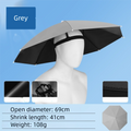 Haze Blue Foldable Sun & Rain Umbrella Hat (Diameter 69CM) - 99% UV Potective and Wind/Rainproof Fishing Umbrella with Elastic Headband