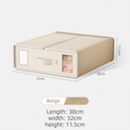 2-Pack Beige Foldable Bedding Storage Box with Zipper & Handle - Wardrobe Drawer Closet Organizer for Duvet Covers & Clothing (38x32x12CM)
