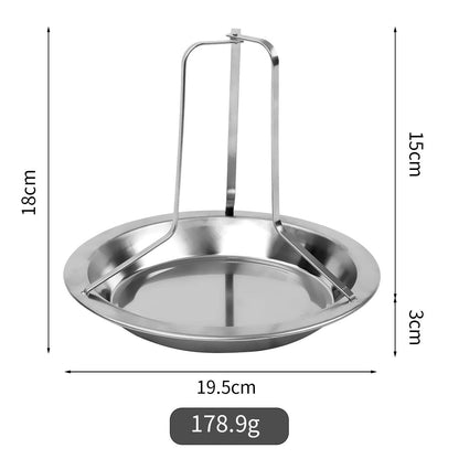 2-Pack Portable Vertical Chicken Roaster with Oil-Filtering Pan - 430 Stainless Steel Detachable Beer Can Chicken Rack