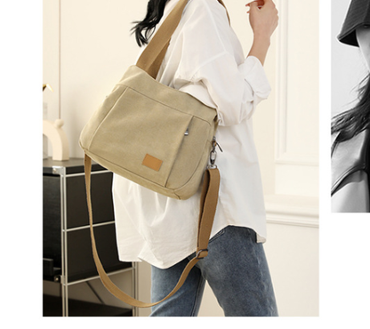 Black Multi-functional Large Capacity Canvas Tote Bag - Versatile 3-Way Adjustable Shoulder and Crossbody Handbag for Work, Travel, and Daily Use