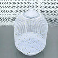 XXL White Star【Height 40, Circumference 220】 Large Bird Cage Seed Catcher Net Cover - Adjustable Mesh Guard Splash-Proof Dust Cover for Indoor Outdoor Cages