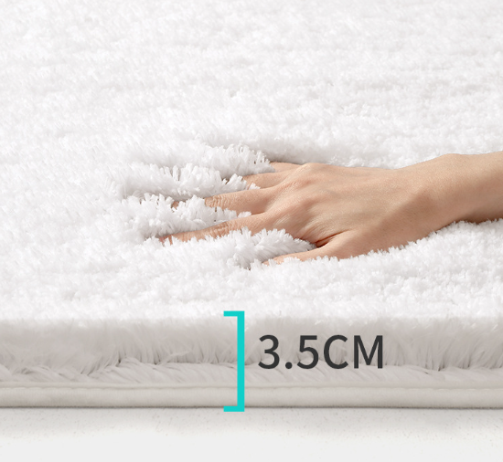 Brown 40*60cm Luxury 3.5cm Shag Bath Mat | Silver Ion Antibacterial Technology | Quick Dry Non-Slip TPR Bathroom Rug