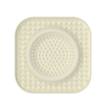 L Beige 2-Pack Premium Silicone Pet Lick Mat - Slow Feeder for Dogs and Cats with Powerful Suction Base - Anxiety Relief and Boredom Buster for Grooming and Bathing
