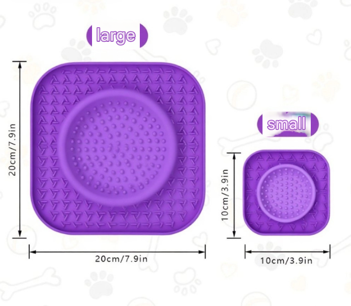 L Beige 2-Pack Premium Silicone Pet Lick Mat - Slow Feeder for Dogs and Cats with Powerful Suction Base - Anxiety Relief and Boredom Buster for Grooming and Bathing