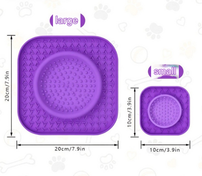 L Orange 2-Pack Premium Silicone Pet Lick Mat - Slow Feeder for Dogs and Cats with Powerful Suction Base - Anxiety Relief and Boredom Buster for Grooming and Bathing