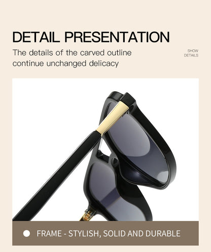 Jelly Yellow Retro Double Bridge Square Frame Polarized Sunglasses - Driving Sun Protection Eyewear
