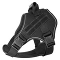 S Black Professional Tactical No-Pull Dog Harness | Reflective Breathable Mesh Vest | Heavy Duty Training Gear with Control Handle