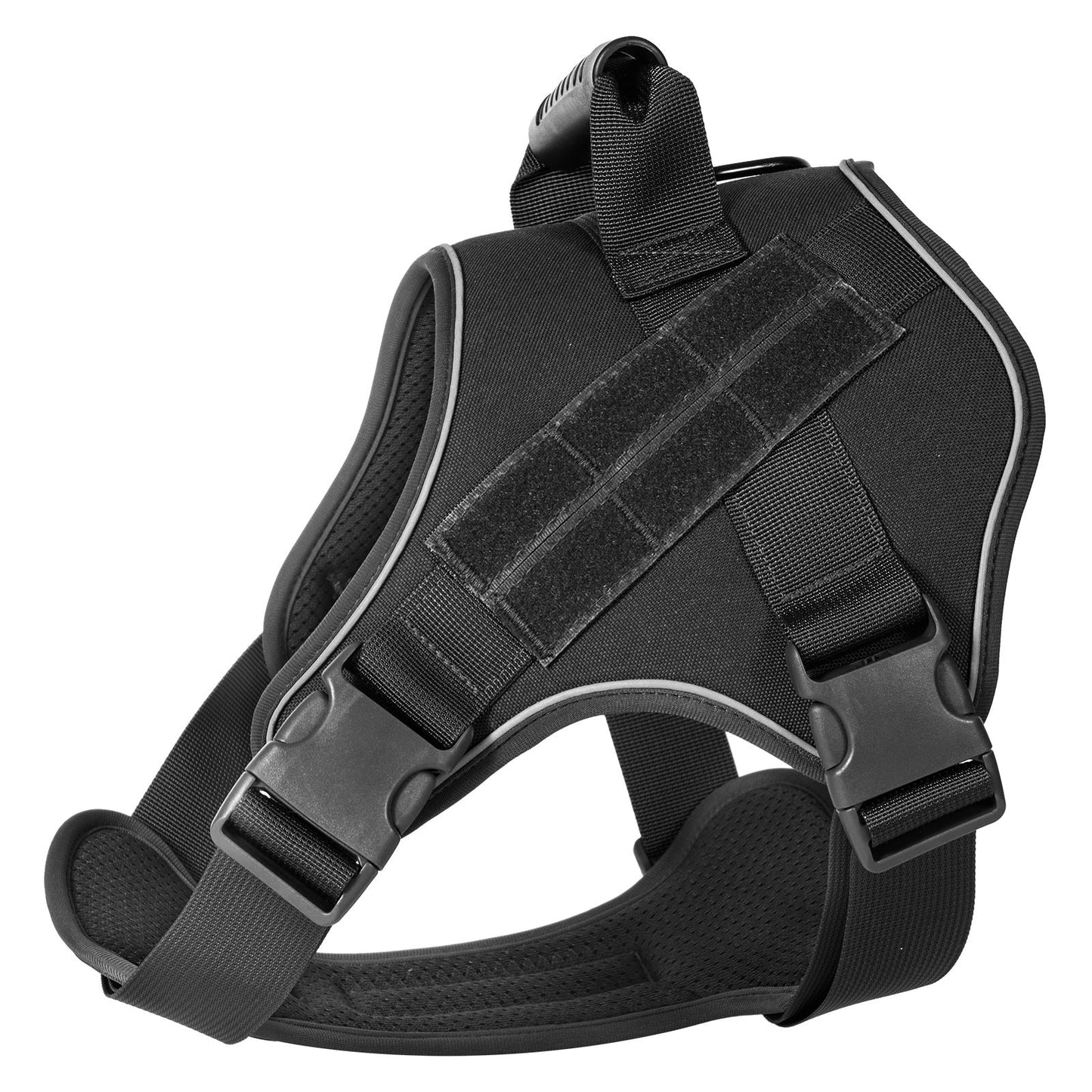 S Black Professional Tactical No-Pull Dog Harness | Reflective Breathable Mesh Vest | Heavy Duty Training Gear with Control Handle
