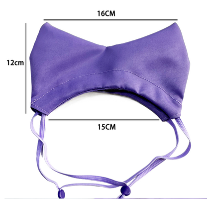 Purple Professional 2-Piece Adjustable Waterproof Pet Shower Cap | Ear Protection for Cats and Dogs | Bathing and Swimming Accessory