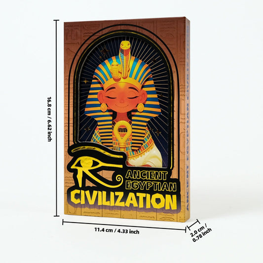 Ancient Egyptian Civilization Trifold Journal | Premium Portable Student Notebook and Planner | Detailed Themed Stationery Gift.