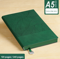 Green 2-Piece Set Premium A5 Business Notebooks | 240 Pages Soft Faux Leather Diary | Professional Color-Edged Journal.