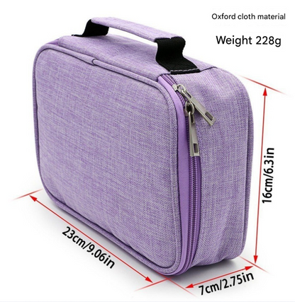 Grey  Multi-functional Oxford Cloth Storage for Students, Large Capacity 72-Slot Pencil Case -Artists & Stationery (23x7x16 cm, 228g).