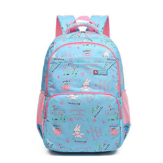 Blue Premium Large Capacity Cute Cartoon Student Backpack | Multi-Layered Casual School Bag | Ergonomic Travel Daypack for Kids 46cm.