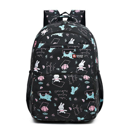 Black Premium Large Capacity Cute Cartoon Student Backpack | Multi-Layered Casual School Bag | Ergonomic Travel Daypack for Kids 46cm.
