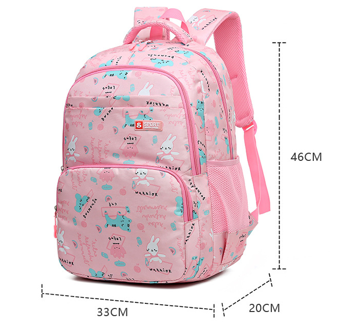 Black Premium Large Capacity Cute Cartoon Student Backpack | Multi-Layered Casual School Bag | Ergonomic Travel Daypack for Kids 46cm.