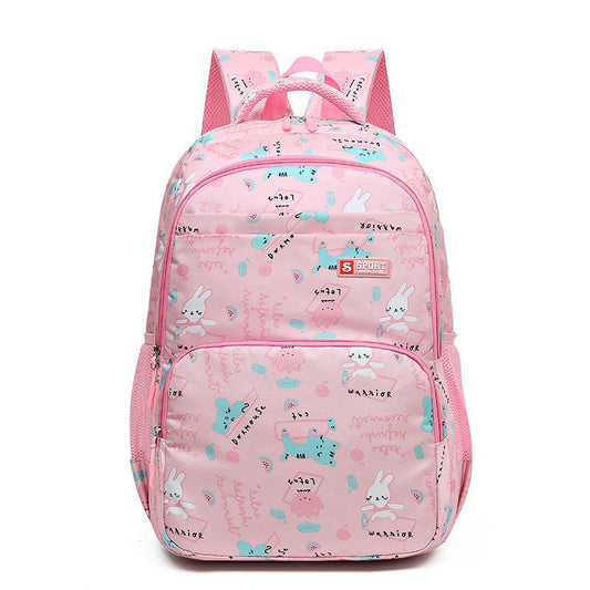 Pink Premium Large Capacity Cute Cartoon Student Backpack | Multi-Layered Casual School Bag | Ergonomic Travel Daypack for Kids 46cm.