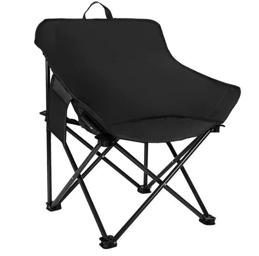 Black Outdoor Folding Camping Chair - Portable Lounge Chair, Lightweight Beach Chair, Fishing Stool, and Picnic Seat, Perfect for Outdoor Adventures.