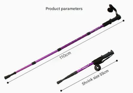 Blue 2-Pack Lightweight Trekking Poles | 4-Section Adjustable 52-110cm Walking Sticks | Anti-Shock High-Strength Aluminum Alloy Hiking Poles