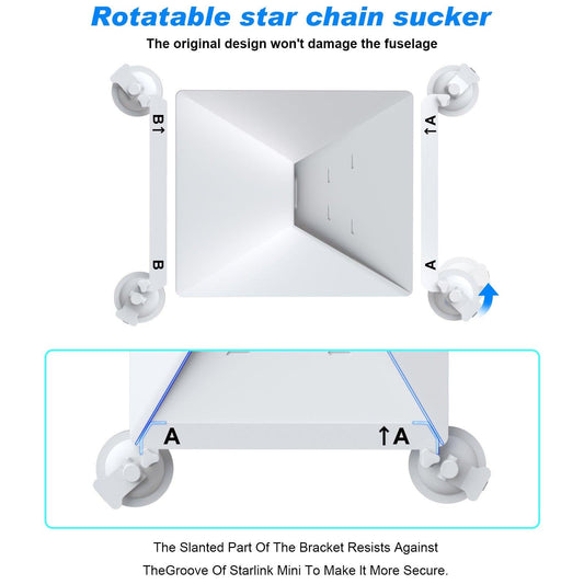10 Pcs White Heavy-Duty Suction Cup Mount for Starlink Mini - All-Weather Car, RV & Boat Bracket.