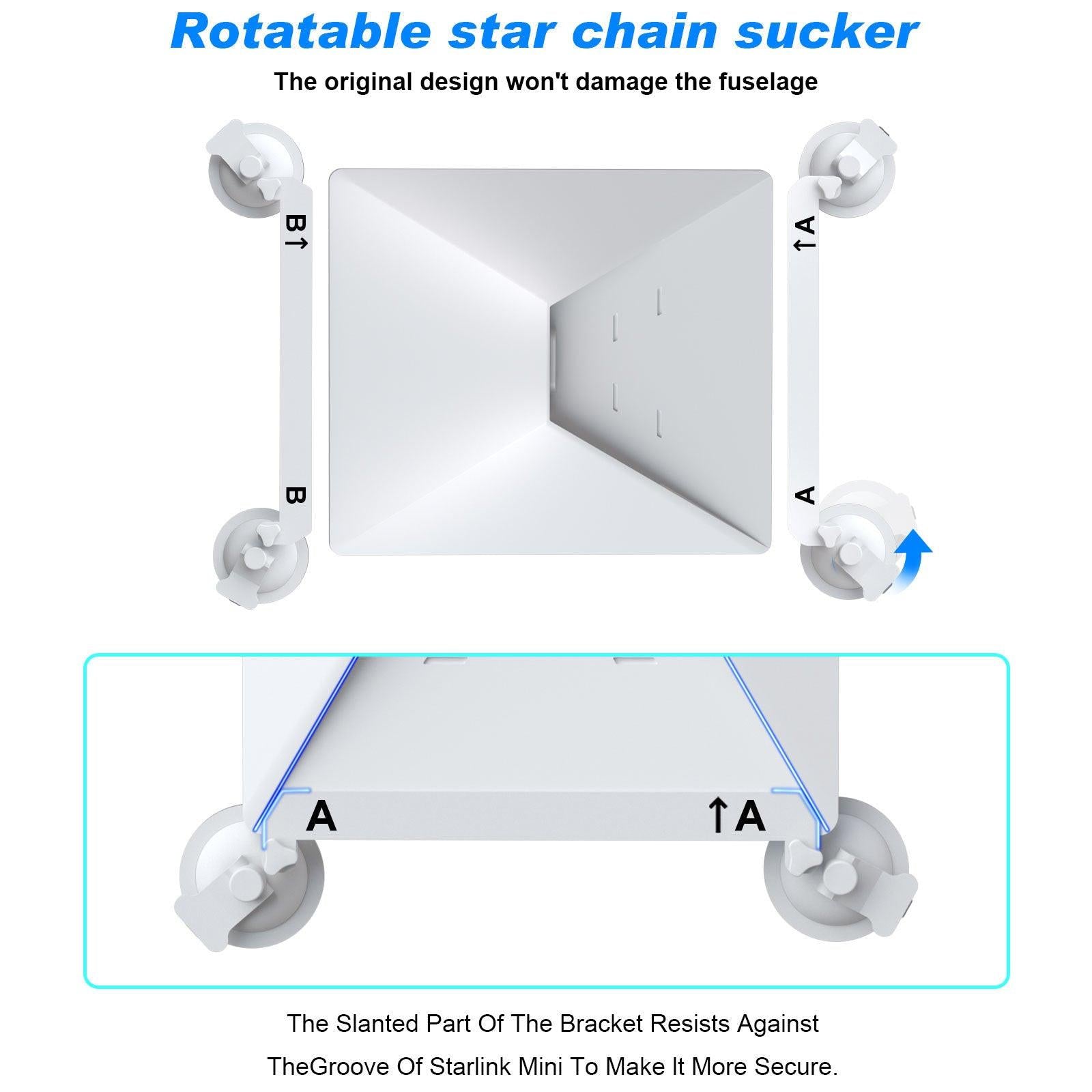 10 Pcs White Heavy-Duty Suction Cup Mount for Starlink Mini - All-Weather Car, RV & Boat Bracket.