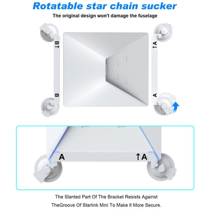 10 Pcs White Heavy-Duty Suction Cup Mount for Starlink Mini - All-Weather Car, RV & Boat Bracket.