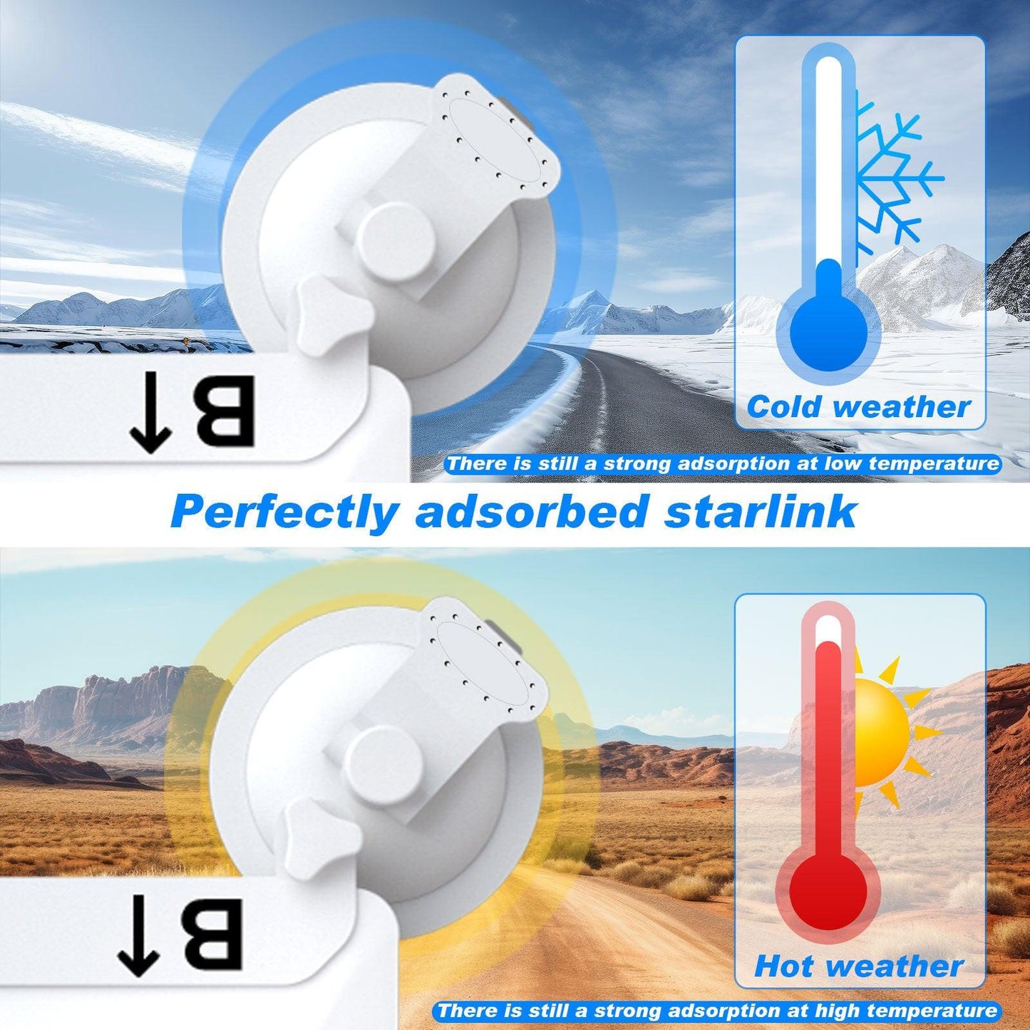 10 Pcs White Heavy-Duty Suction Cup Mount for Starlink Mini - All-Weather Car, RV & Boat Bracket.