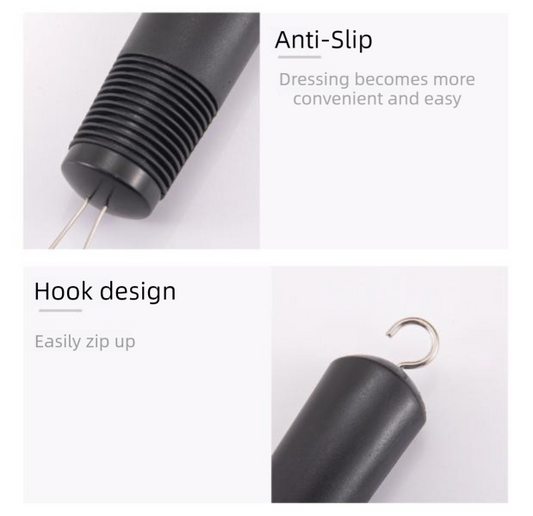 2 Pcs (Black and Grey) Dressing Aid Tool â Button & Zipper Assistant for Elderly and People with Limited Mobility.