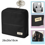 Black Magnetic Compartmentalized Standing Cosmetic Bag â Large Capacity with Mirror, Travel Makeup Organizer (26Ã10Ã26 cm).