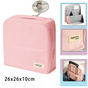 Pink Magnetic Compartmentalized Standing Cosmetic Bag â Large Capacity with Mirror, Travel Makeup Organizer (26Ã10Ã26 cm).