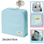 Blue Magnetic Compartmentalized Standing Cosmetic Bag â Large Capacity with Mirror, Travel Makeup Organizer (26Ã10Ã26 cm).