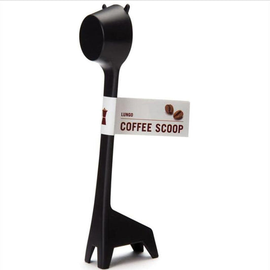 Giraffe-Shaped Coffee Scoop Set of 10 in Black ABS Plastic for Precise Coffee Grounds Measurement.