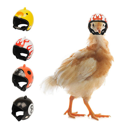 Red Pet Chicken Helmet Set of 3 – Protective Headgear for Chicks, Hens, and Birds