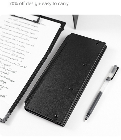 Blue-green Three-Fold Clipboard with Document Holder â PP Material, Compact Design for Medical & Office Use.