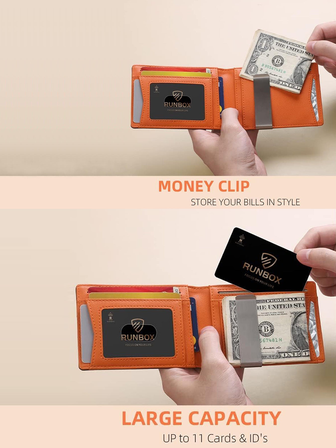 Black 12-Card Slot Men's Wallet with RFID Protection – Slim, Durable, and Secure Bifold Wallet