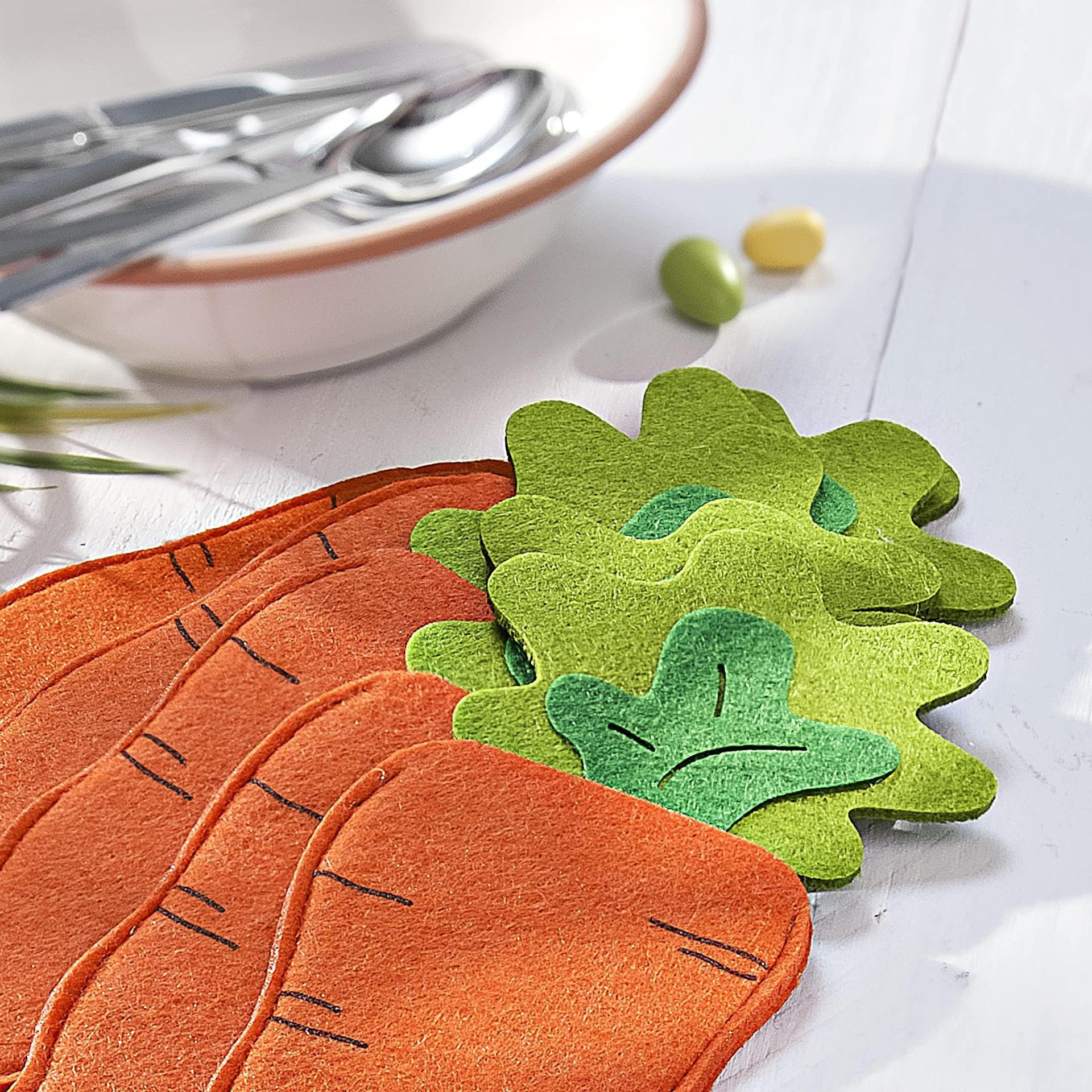 6-Pack Carrot-Shaped Utensil Pouch Set â Easter-Themed Cutlery Case for Kids and Families.